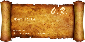 Ober Rita névjegykártya