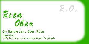 rita ober business card